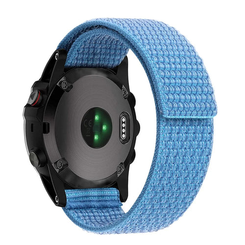 For Garmin Forerunner 965 / 955 / 945 / 935 Adjustable Watch Strap Stitching Nylon Loop Wrist Band - Sky Blue - 1