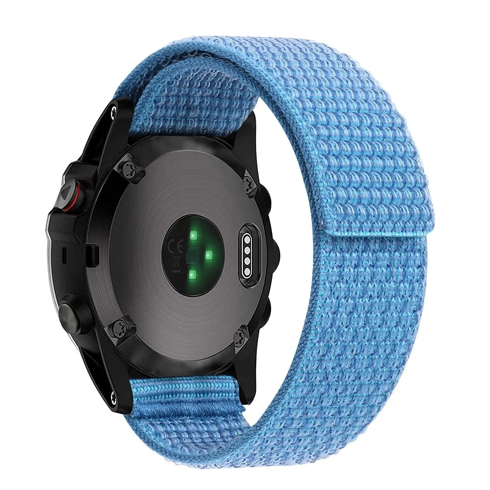 For Garmin Forerunner 965 / 955 / 945 / 935 Adjustable Watch Strap Stitching Nylon Loop Wrist Band - Sky Blue - 1