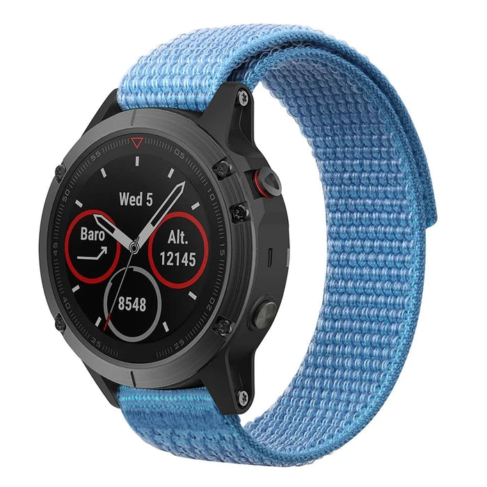 For Garmin Forerunner 965 / 955 / 945 / 935 Adjustable Watch Strap Stitching Nylon Loop Wrist Band - Sky Blue - 2