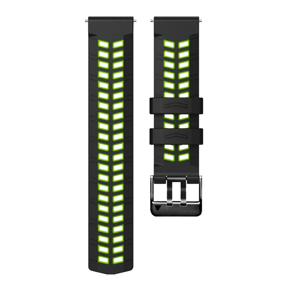 For Huawei Watch 4 / 4 Pro / Watch 3 / 3 Pro Silicone Watch Band 22mm Textured Watch Strap with Dual Buckle - Black / Green - 4