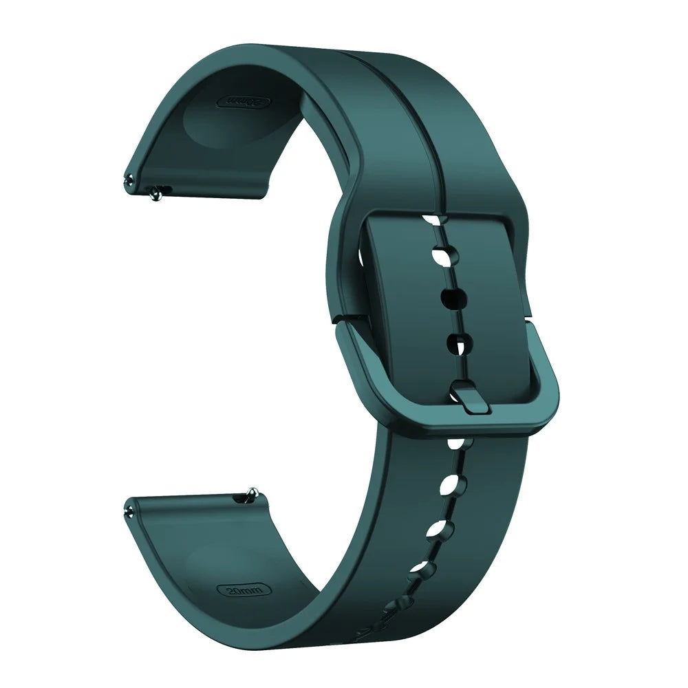 For Garmin Forerunner 265 / 255 / Vivoactive 4 / Venu 2 Silicone Watch Strap 22mm Watch Band with Square Buckle - Blackish Green - 1
