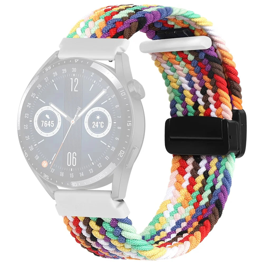 22mm Replacement Band for Garmin Forerunner 265 / 255 / Vivoactive 4 Nylon Watch Strap with Folding Buckle - Colorful - 1