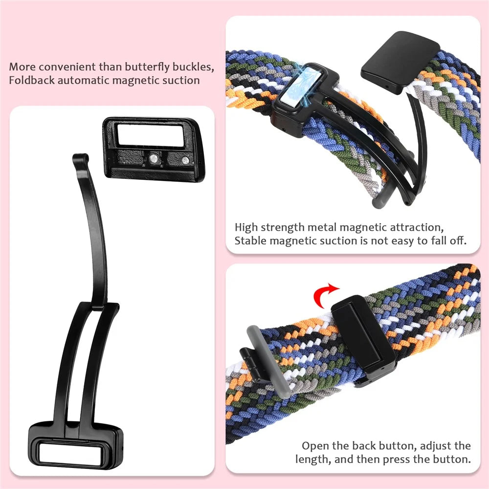 22mm Replacement Band for Garmin Forerunner 265 / 255 / Vivoactive 4 Nylon Watch Strap with Folding Buckle - Colorful - 4