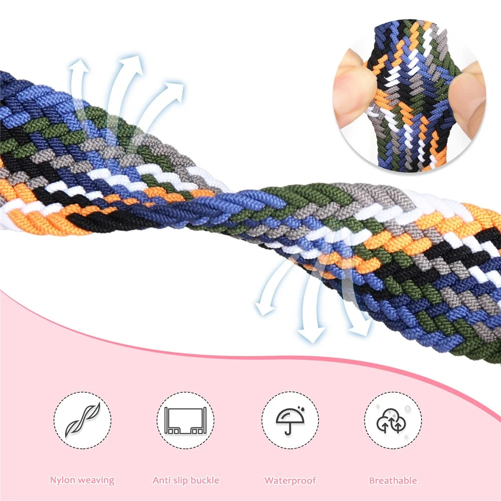 22mm Replacement Band for Garmin Forerunner 265 / 255 / Vivoactive 4 Nylon Watch Strap with Folding Buckle - Colorful - 5