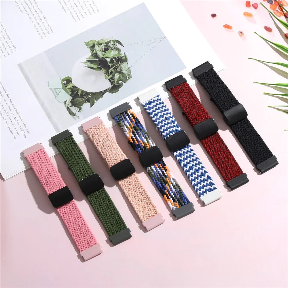 22mm Replacement Band for Garmin Forerunner 265 / 255 / Vivoactive 4 Nylon Watch Strap with Folding Buckle - Colorful - 7