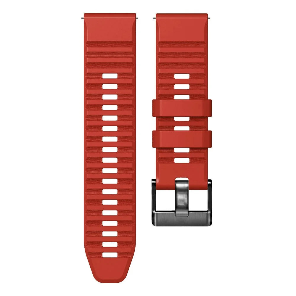 For Suunto 9 / 9 Baro / 7 Silicone Watch Band 24mm Dual Color Textured Replacement Watch Strap - Red / Black - 4