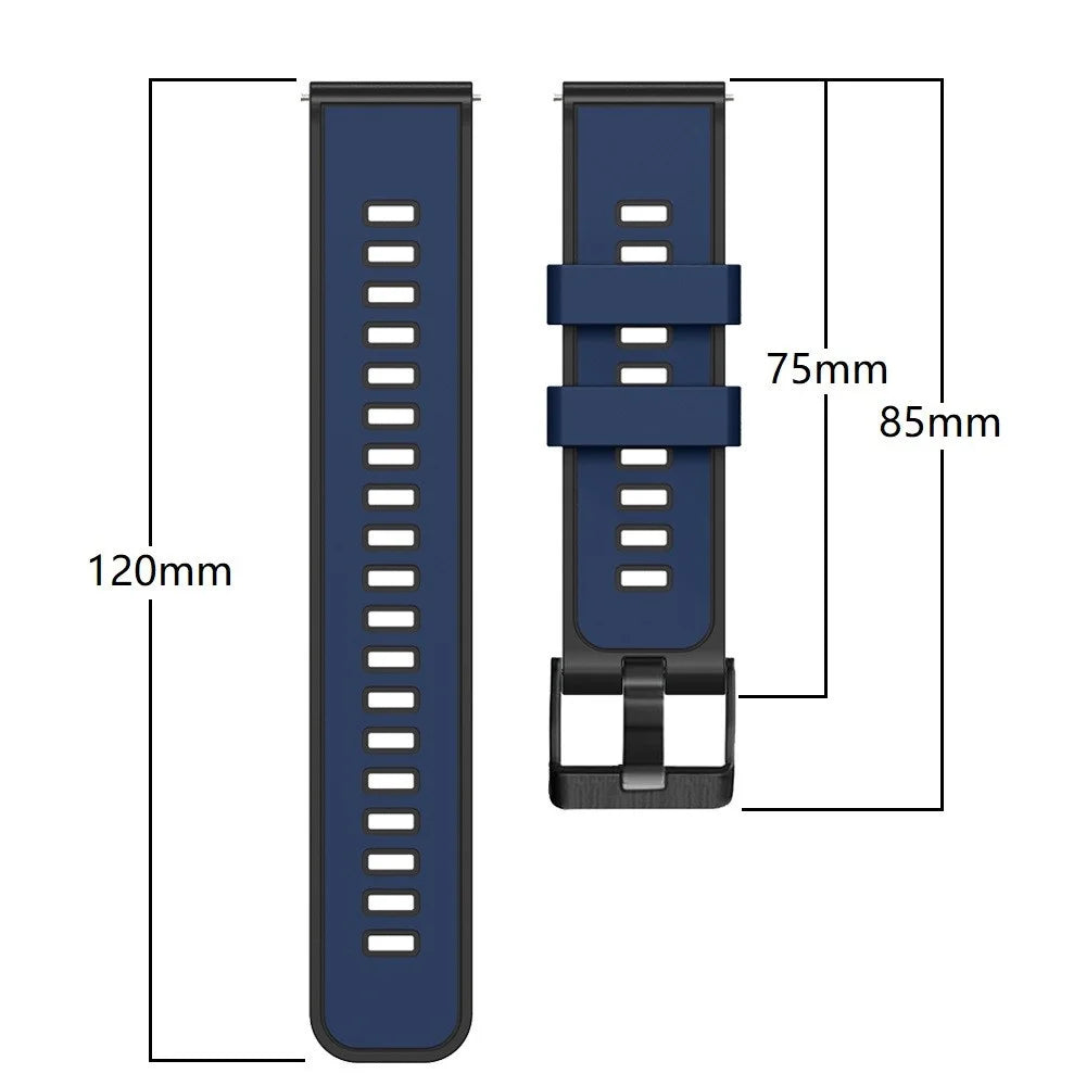 For Garmin vivomove Trend / Luxe / Style Replacement Watch Strap 20mm Dual Color Silicone Watch Band - White / Blue - 5