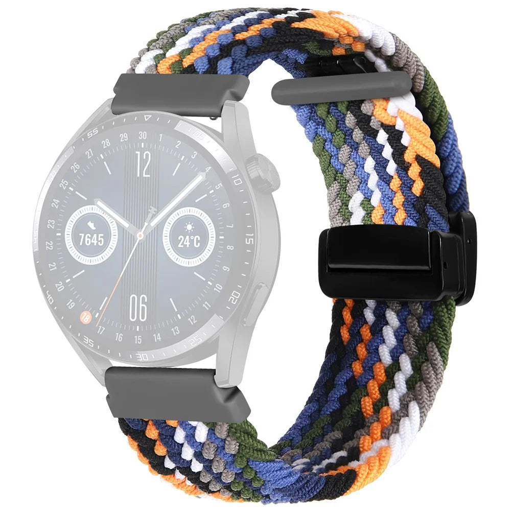20mm Nylon Watch Bands for Garmin vivomove Trend / Style / Luxe Folding Buckle Adjustable Braided Strap - Denim - 1