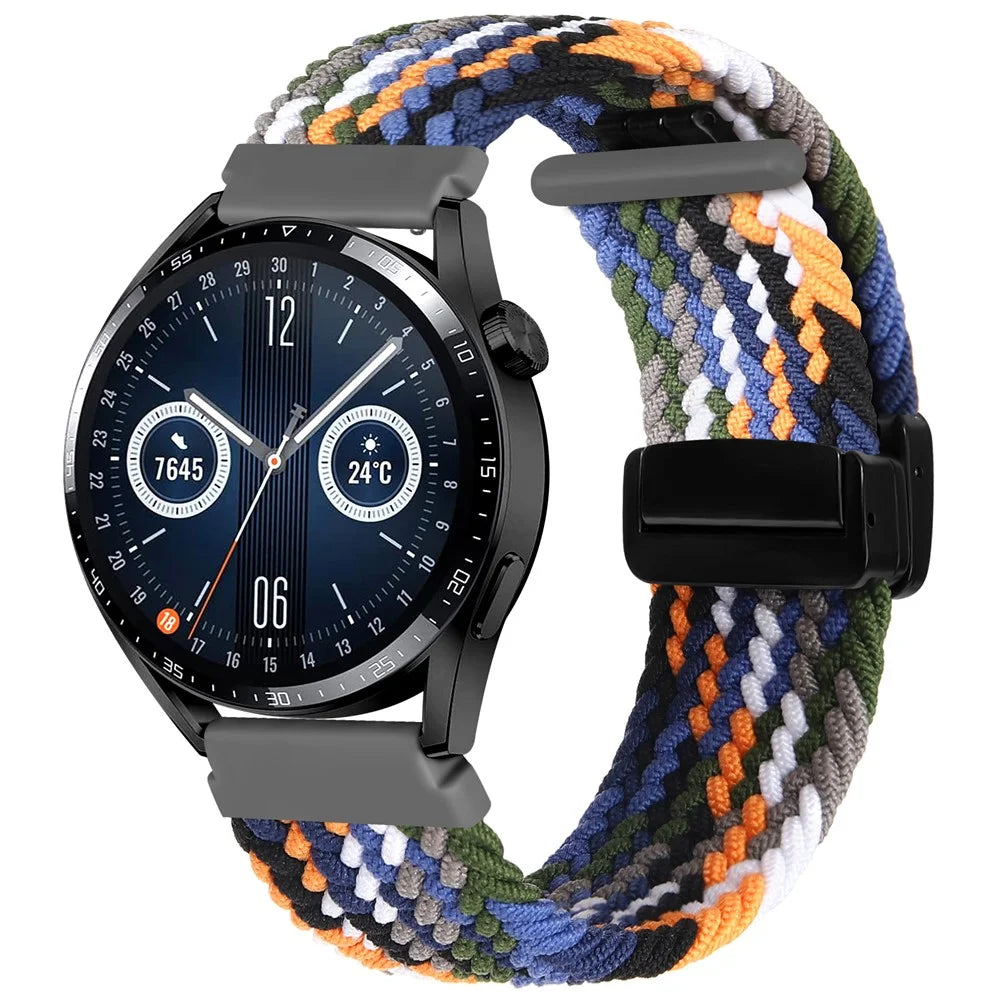 20mm Nylon Watch Bands for Garmin vivomove Trend / Style / Luxe Folding Buckle Adjustable Braided Strap - Denim - 2