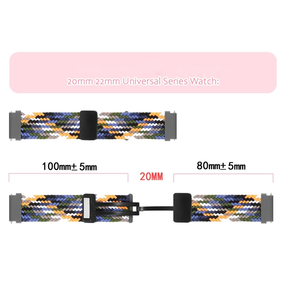 20mm Nylon Watch Bands for Garmin vivomove Trend / Style / Luxe Folding Buckle Adjustable Braided Strap - Denim - 3