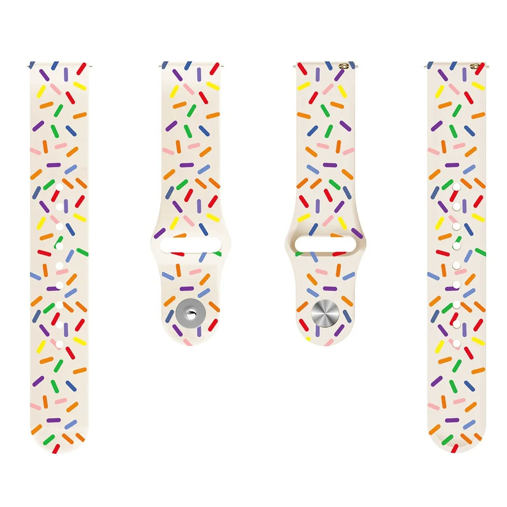 Silicone Watch Band for Huawei Watch 4 / Watch 4 Pro / Watch 3 / Watch 3 Pro , 22mm Printed Color Dot Quick Release Strap - Apricot - 4