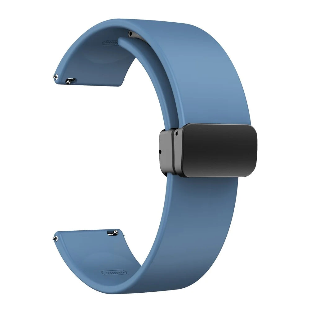 Watch Band for Huawei Watch 4 / Watch 4 Pro / Watch 3 / Watch 3 Pro , 22mm Silicone Replacement Strap with Black Magnetic Folding Buckle - Official Blue - 1