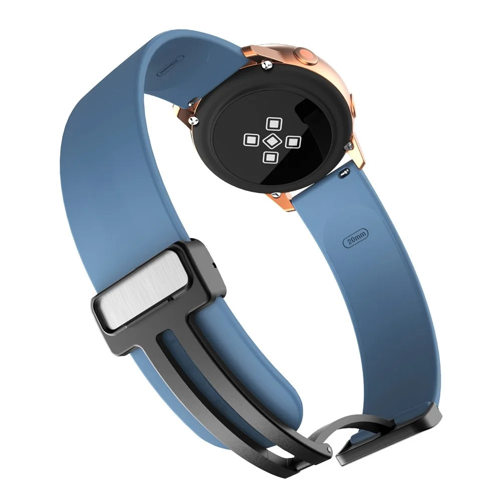 Watch Band for Huawei Watch 4 / Watch 4 Pro / Watch 3 / Watch 3 Pro , 22mm Silicone Replacement Strap with Black Magnetic Folding Buckle - Official Blue - 3