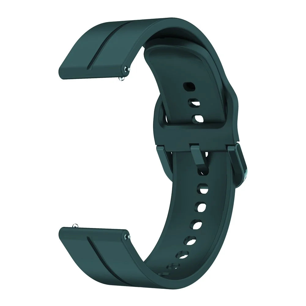 For Garmin VivoMove Trend / Luxe / Style 20mm Watch Band Silicone Wrist Strap with Square Buckle - Blackish Green - 3