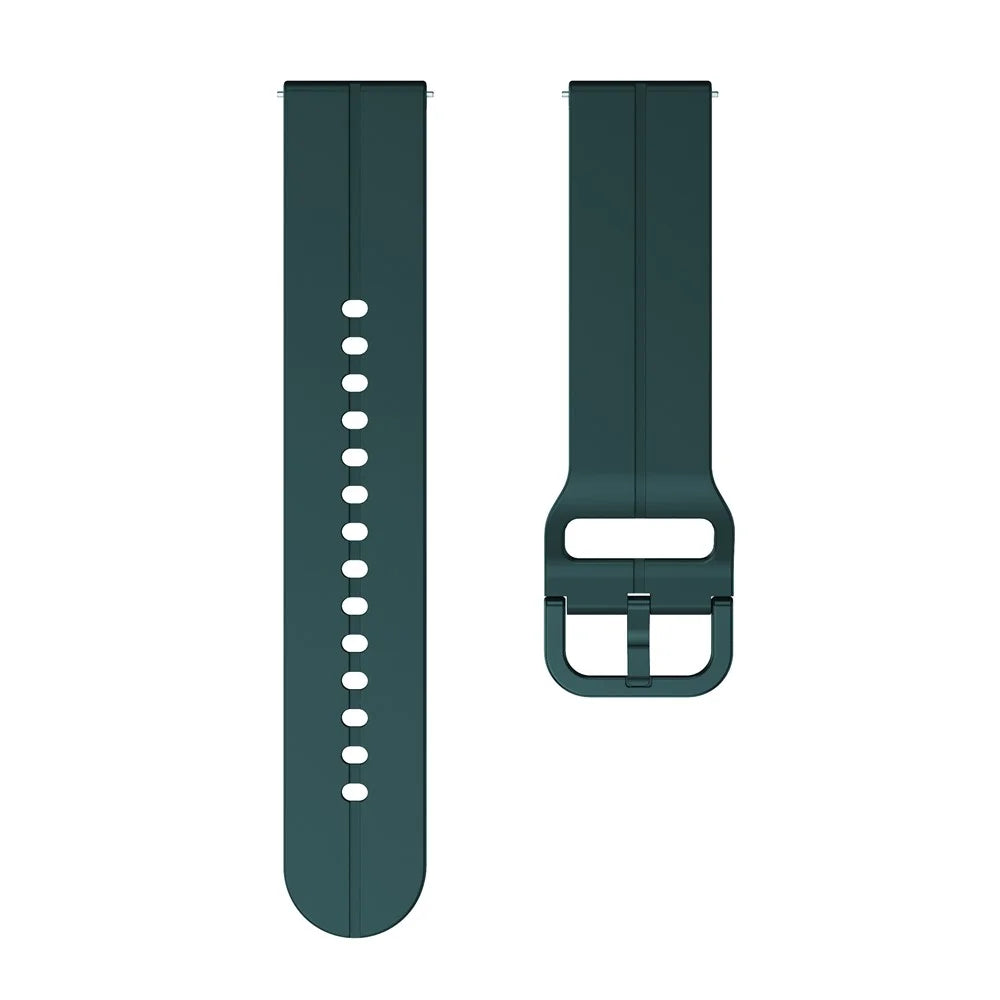 For Garmin VivoMove Trend / Luxe / Style 20mm Watch Band Silicone Wrist Strap with Square Buckle - Blackish Green - 4