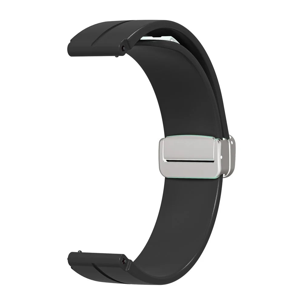 For Keep B4 / Huawei Watch Fit Mini Watch Band 16mm Silicone Wrist Strap, Silver Folding Buckle - Black - 2