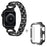 For Apple Watch Series 1  /  2  /  3 38mm X-shape Rhinestones Alloy Replace Strap + PC Watch Case - Black - 1