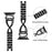 For Apple Watch Series 1  /  2  /  3 38mm X-shape Rhinestones Alloy Replace Strap + PC Watch Case - Black - 3