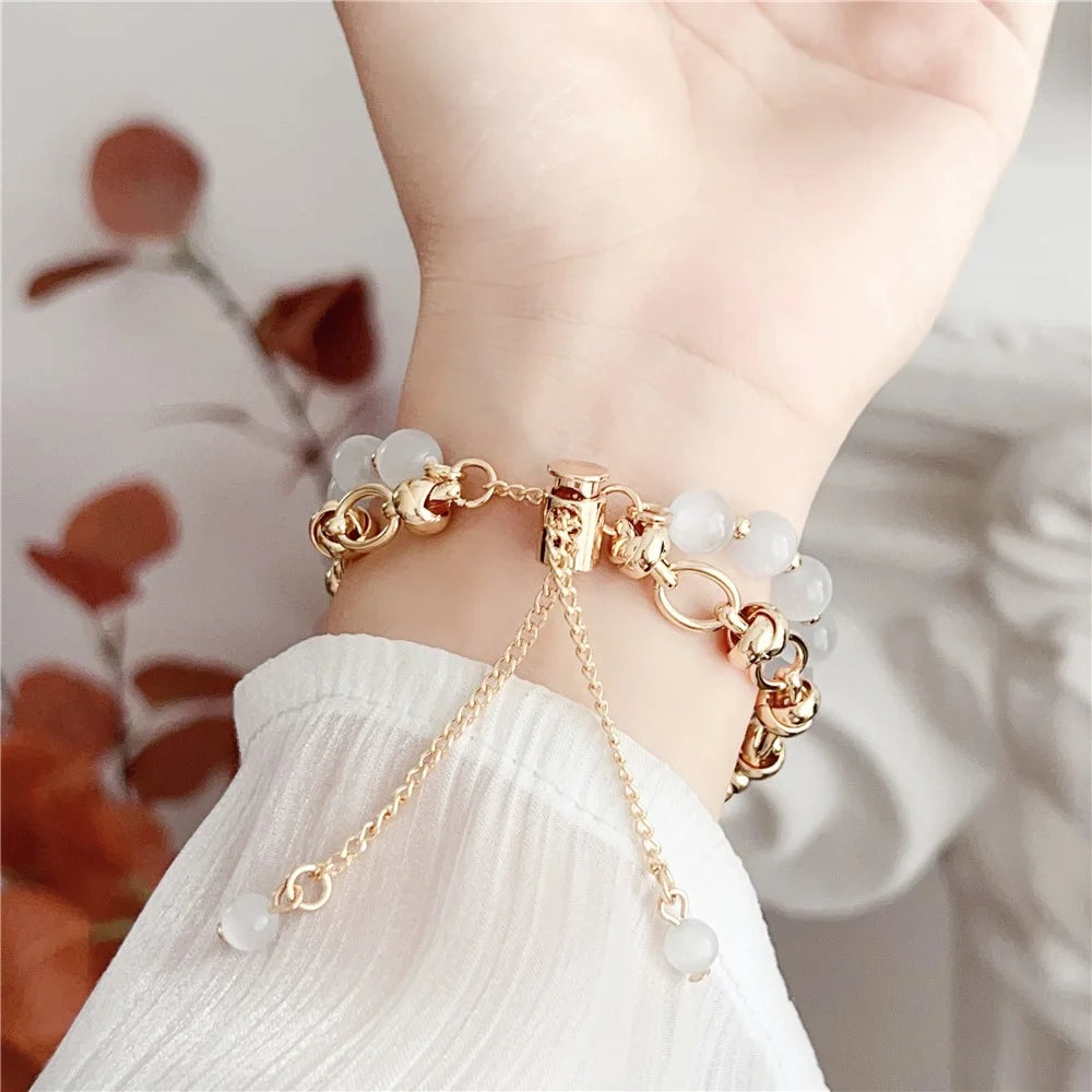 Metal Bracelet Watchband for Apple Watch Series 11 10 42mm / 9 8 7 41mm / SE3 SE2 SE 6 5 4 40mm / 3 2 1 38mm Beads Charm Watch Strap - Silver - 5