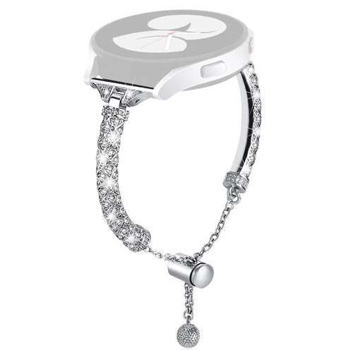 20mm Watch Band for Samsung Galaxy Watch6 40mm 44mm / Watch6 Classic 43mm 47mm / Watch 5 40mm 44mm / Watch4 40mm 44mm , Rhinestone Decor Copper Bracelet -  Silver - 1