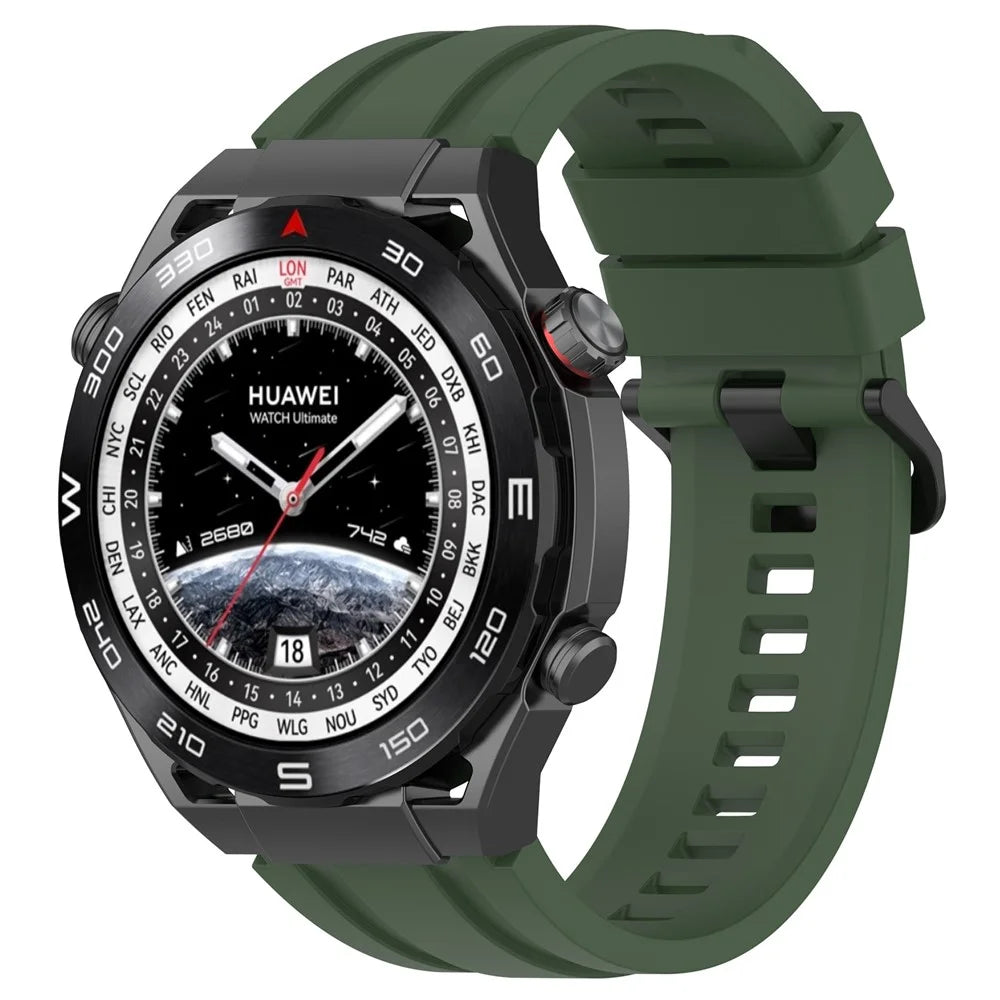 Watch Band for Huawei Watch Ultimate / Watch 3 / Watch 3 Pro , Silicone Replacement Straps with Extension Strap - Dark Green - 2