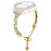 For Samsung Galaxy Watch Active / Watch Active2 44mm / Active2 40mm Rhinestone Jewelry Watch Strap 20mm Sliding Metal Wrist Band - Gold - 1