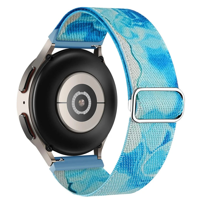Nylon Watch Band for Coros Pace 2 / Apex 42mm , 20mm Pattern Adjustable Braided Loop Strap - Ocean Blue - 1