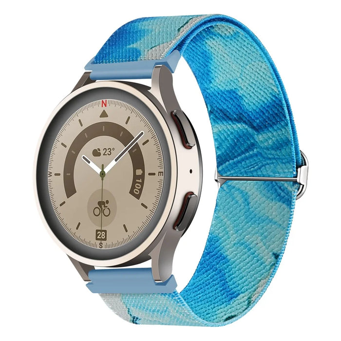 Nylon Watch Band for Coros Pace 2 / Apex 42mm , 20mm Pattern Adjustable Braided Loop Strap - Ocean Blue - 2