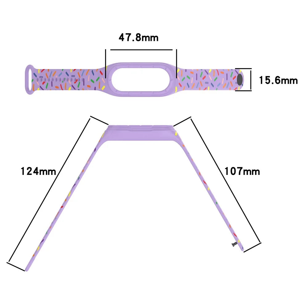 For Xiaomi Smart Band 8 Integrated Silicone Strap Colorful Spotted Replacement Wrist Band - Black - 6