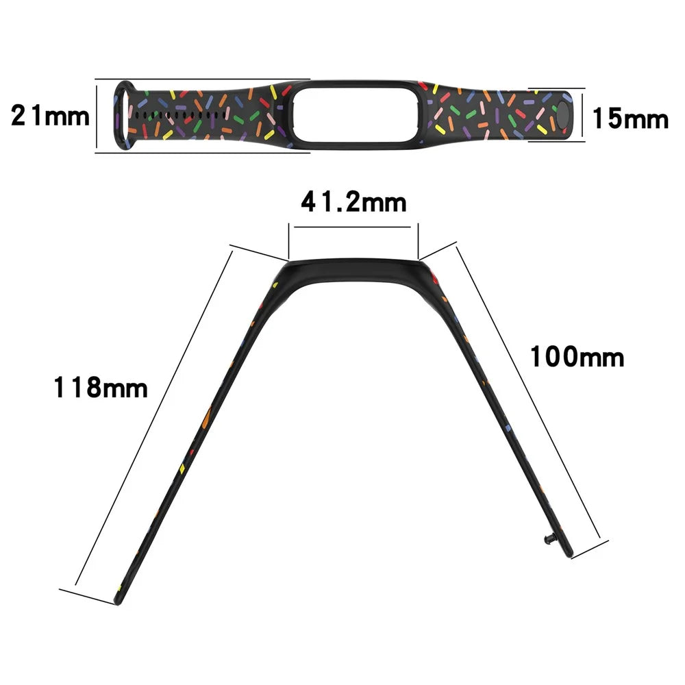 For Oppo Band Integrated Silicone Strap Watch Case Colorful Spotted Wrist Band - Black - 5