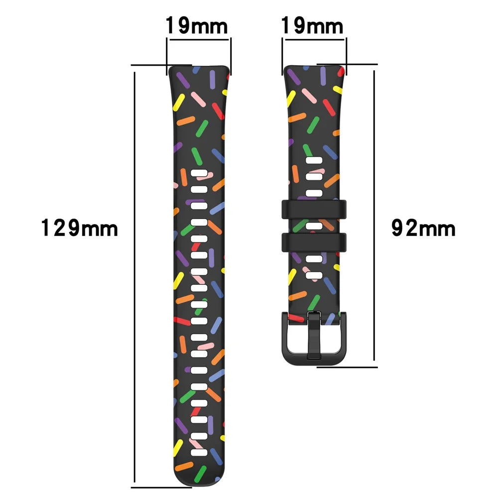 For Huawei Band 8 / Band 8 NFC / Band 9 / Band 9 NFC Colorful Spotted Silicone Strap Replacement Watch Band - Black - 7