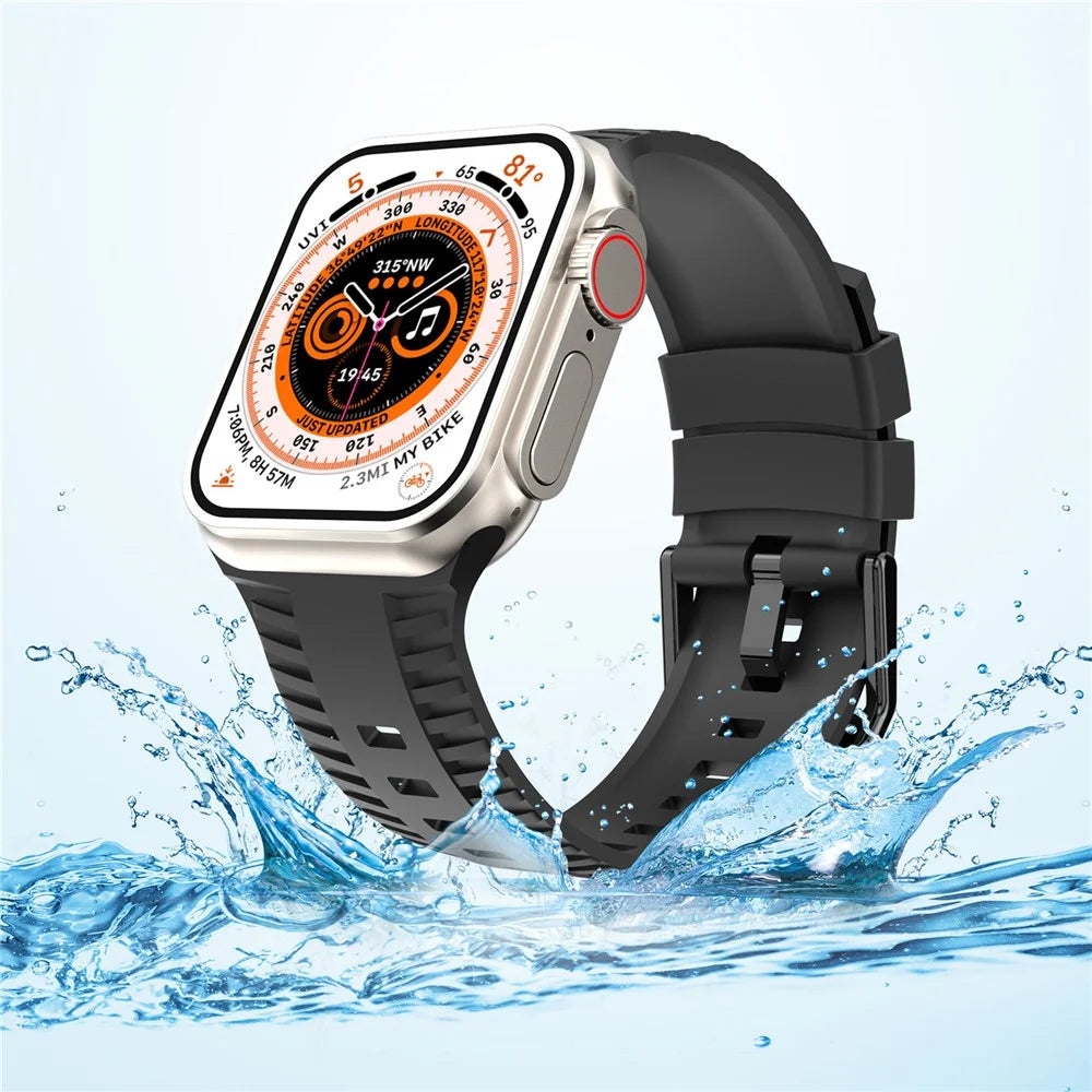 Watch Strap for Apple Watch Series 11 10 42mm / 9 8 7 41mm / SE3 SE2 SE 6 5 4 40mm / 3 2 1 38mm Quick Release Watch Strap Silicone Wrist Band - Black - 3