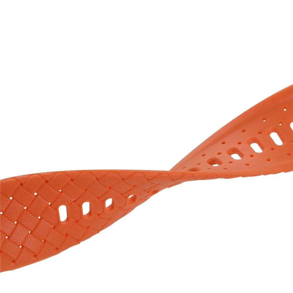 For Apple Watch Series 8  /  7 41mm Woven Texture TPU Wrist Band Integrated Watch Strap with Case - Orange - 5