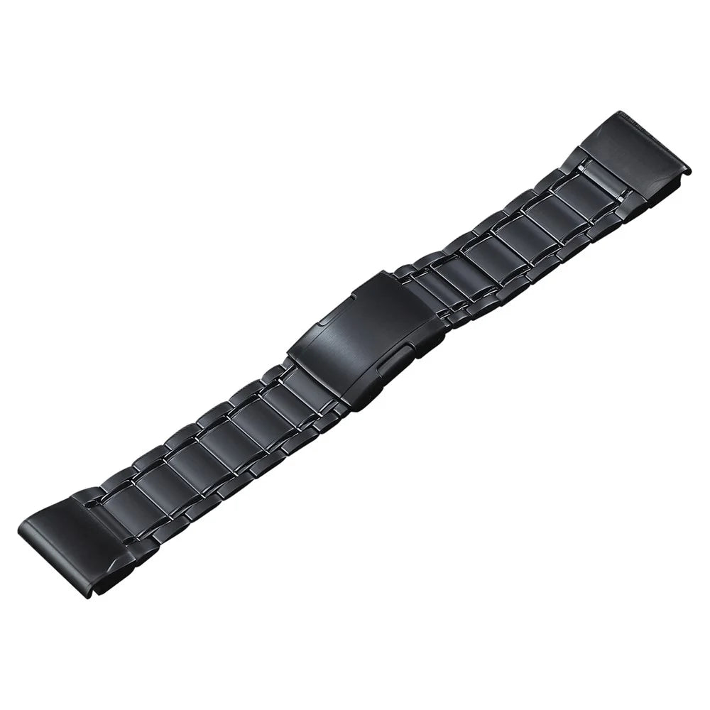 Quick Release Watch Band for Garmin Tactix 7 Pro / Fenix 7X / 6X Pro , 26mm 5 Beads Titanium Steel Watch Strap - Black - 1
