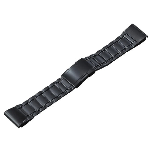 Quick Release Watch Band for Garmin Tactix 7 Pro / Fenix 7X / 6X Pro , 26mm 5 Beads Titanium Steel Watch Strap - Black - 1