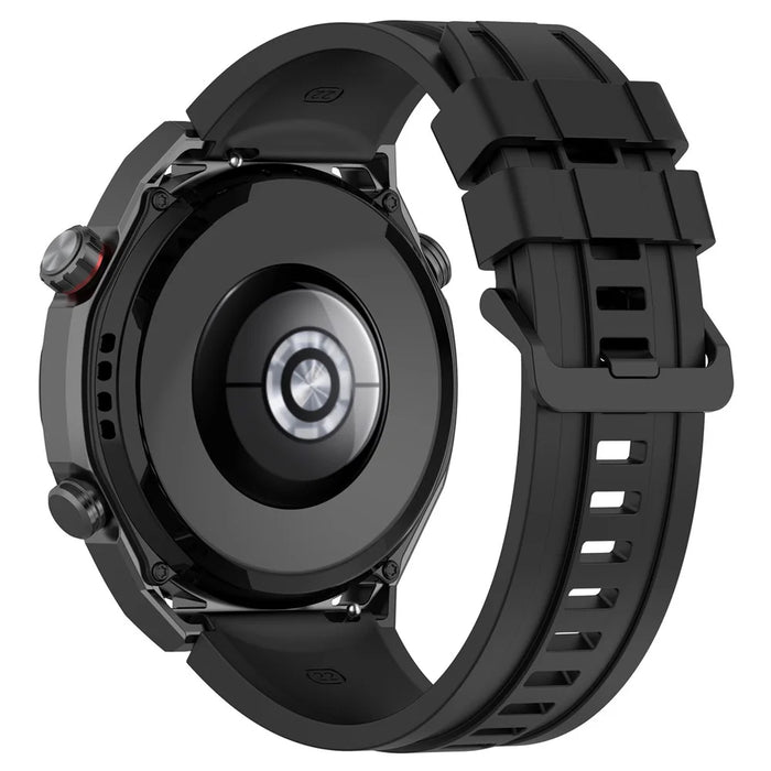 Silicone Watch Bands for Huawei Watch Ultimate , 22mm Replacement Strap Bracelet with Extension Strap - Black - 1