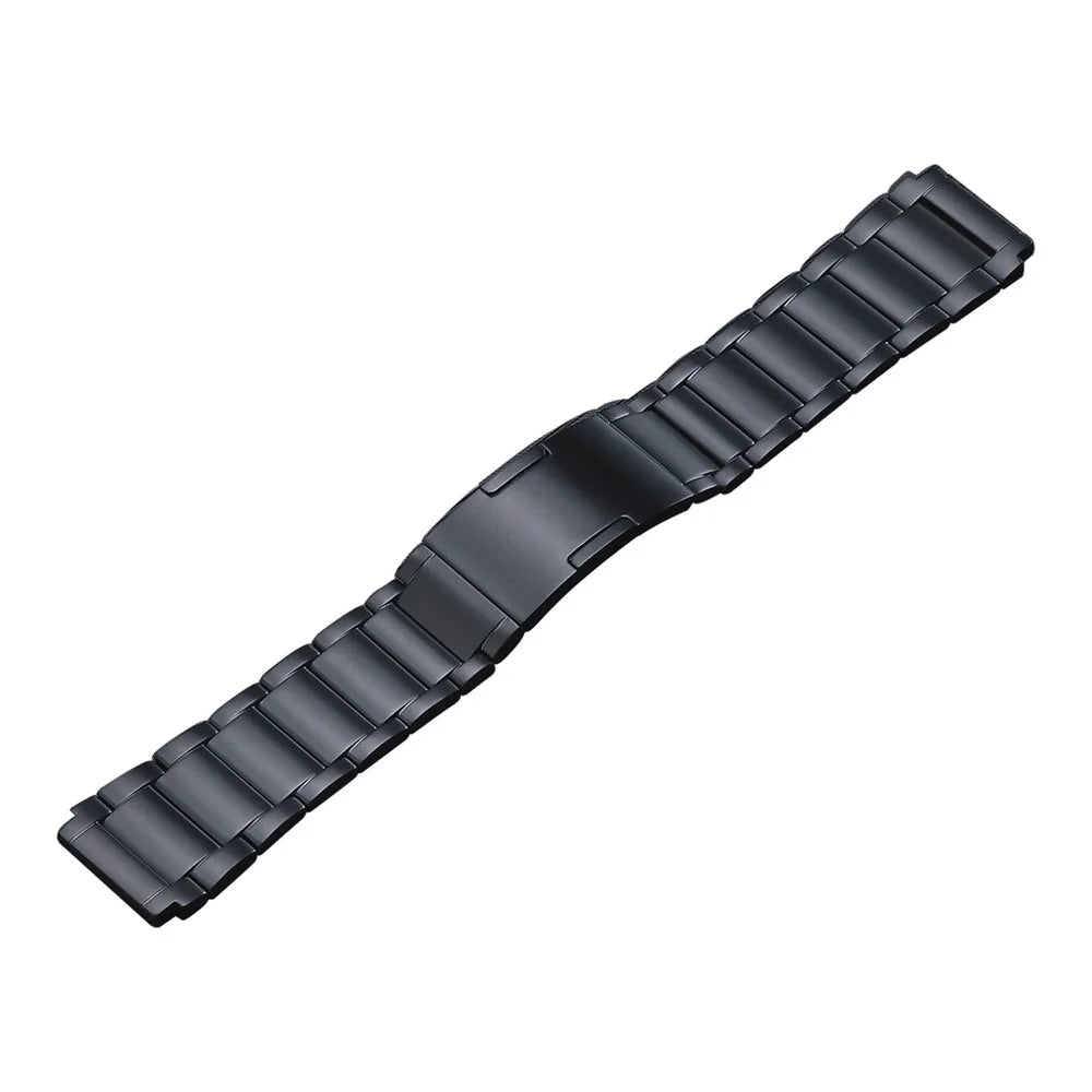 Watch Band for Huawei Watch 4 Pro / GT 3 46mm / GT 2 46mm / GT 3 Porsche Design , 3 Beads Titanium Steel Bracelet Straps 22mm - Black - 1