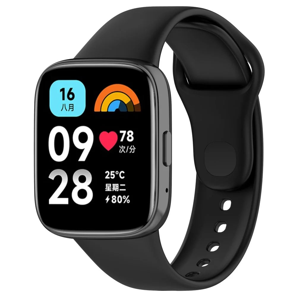 For Xiaomi Redmi Watch 3 Lite / Watch 3 Active Replacement Silicone Watchband Soft Watch Strap - Black - 4