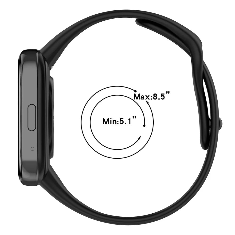 For Xiaomi Redmi Watch 3 Lite / Watch 3 Active Replacement Silicone Watchband Soft Watch Strap - Black - 7