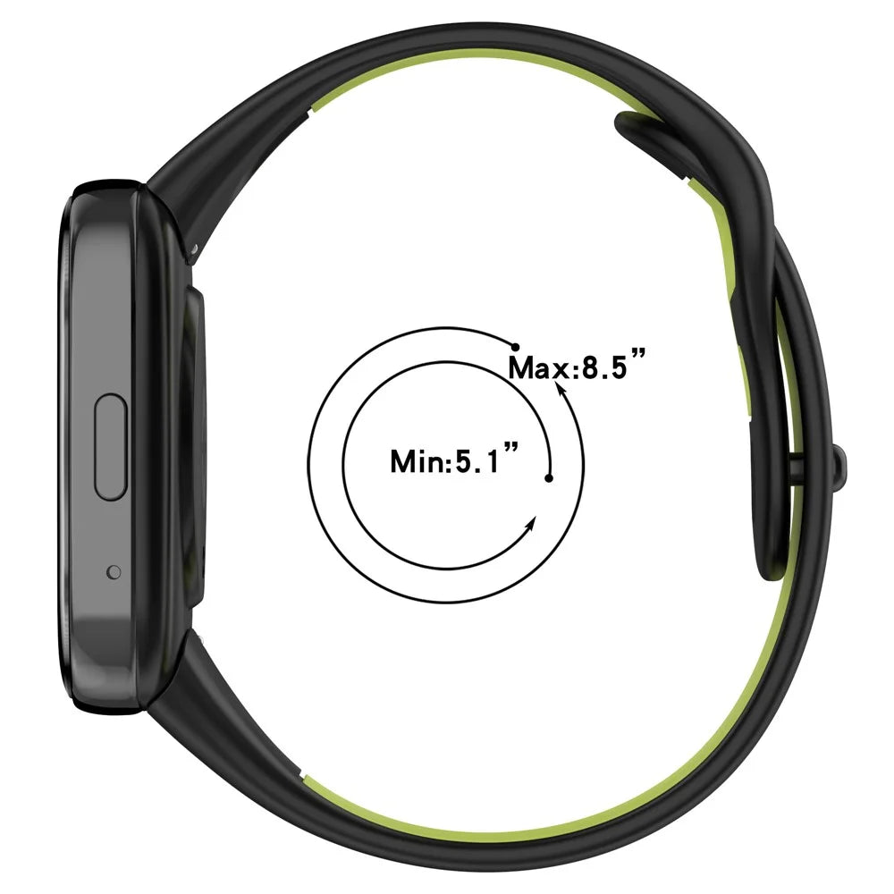 Watch Strap for Xiaomi Redmi Watch 3 Lite / Watch 3 Active Double Color Splicing Replacement Silicone Watchband - Black+White - 7