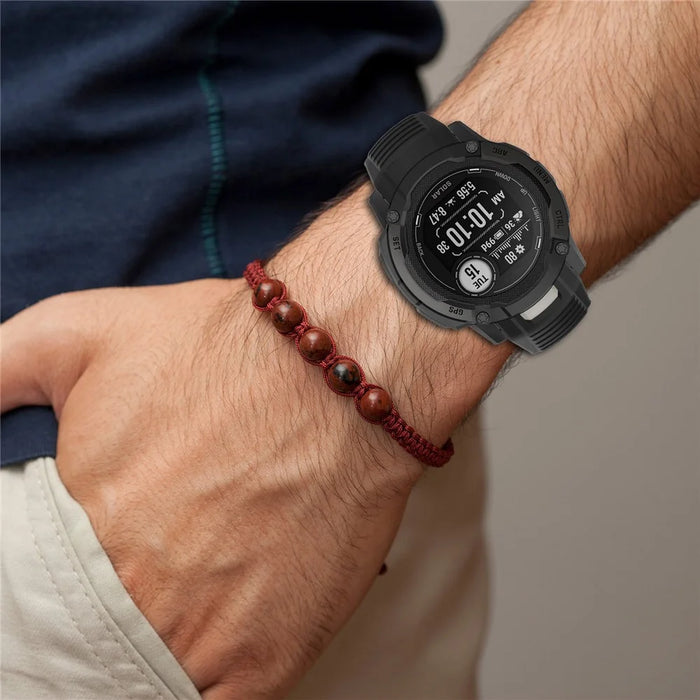 Sports Watch Band for Garmin Instinct 2X , 22mm Replacement Silicone Strap - Black - 7