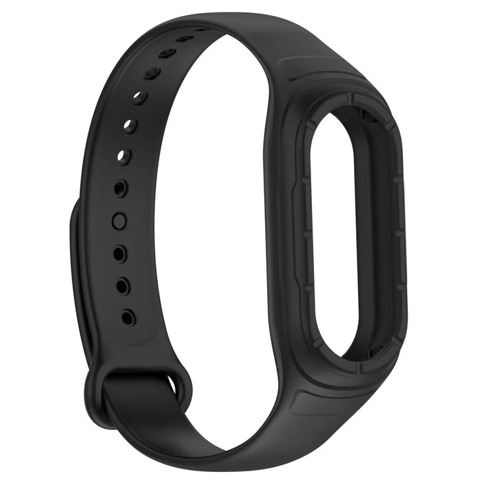 For Xiaomi Smart Band 8 Replacement Silicone Watch Strap Integrate Wrist Band with Case Cover - Black - 2