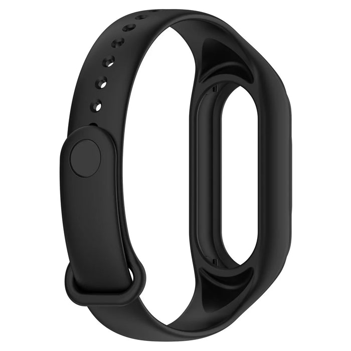 For Xiaomi Smart Band 8 Replacement Silicone Watch Strap Integrate Wrist Band with Case Cover - Black - 3