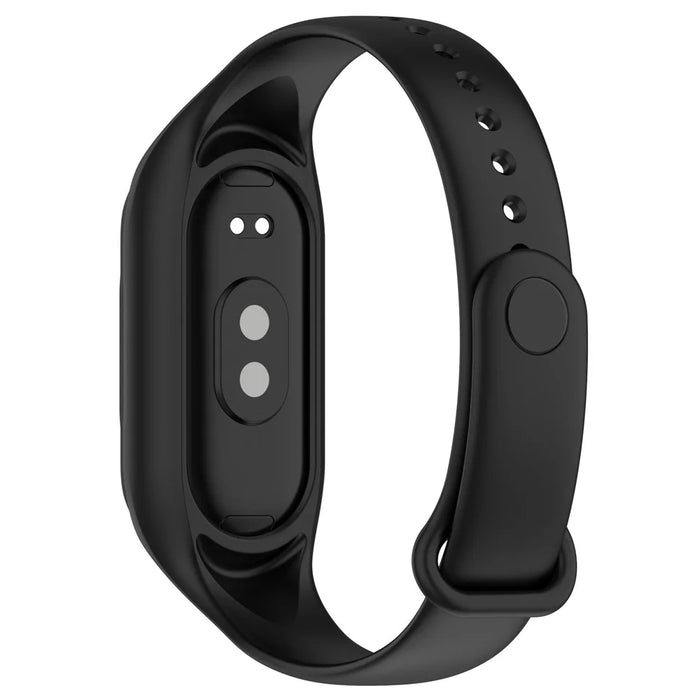 For Xiaomi Smart Band 8 Replacement Silicone Watch Strap Integrate Wrist Band with Case Cover - Black - 4