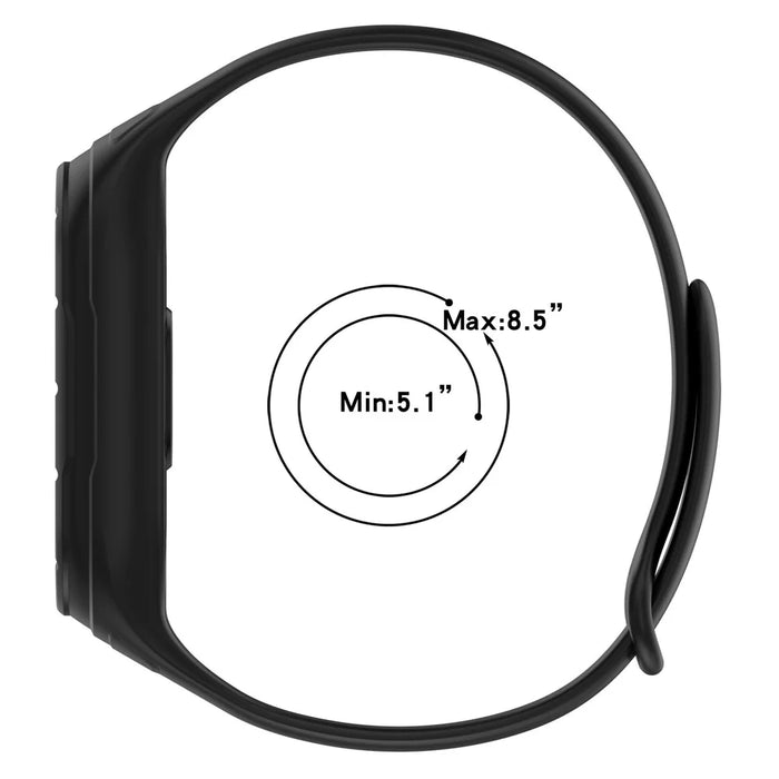 For Xiaomi Smart Band 8 Replacement Silicone Watch Strap Integrate Wrist Band with Case Cover - Black - 6