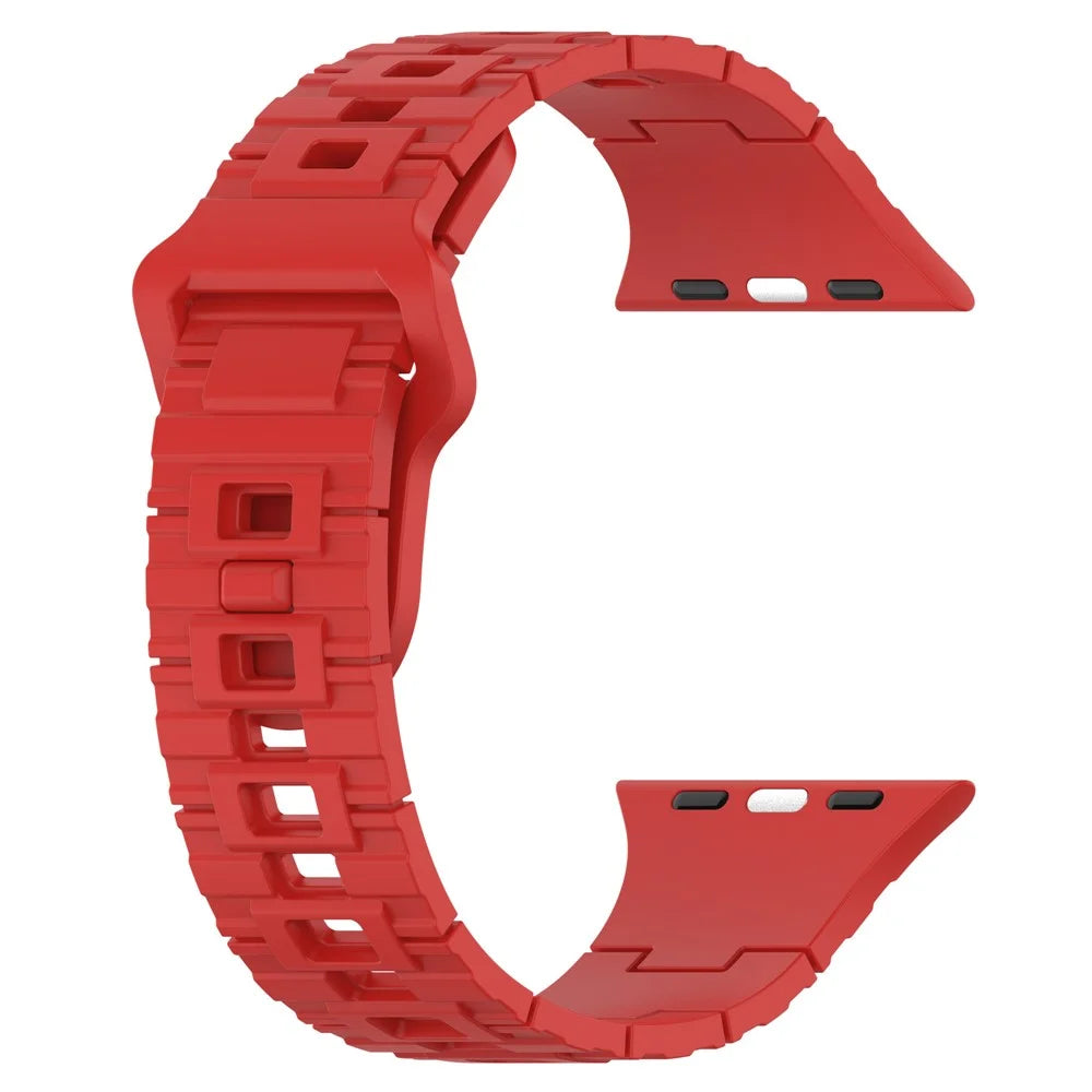 Watch Strap for Apple Watch Series 11 10 42mm / 9 8 7 41mm / SE3 SE2 SE 6 5 4 40mm / 3 2 1 38mm Solid Color Silicone Watch Strap - Red - 2