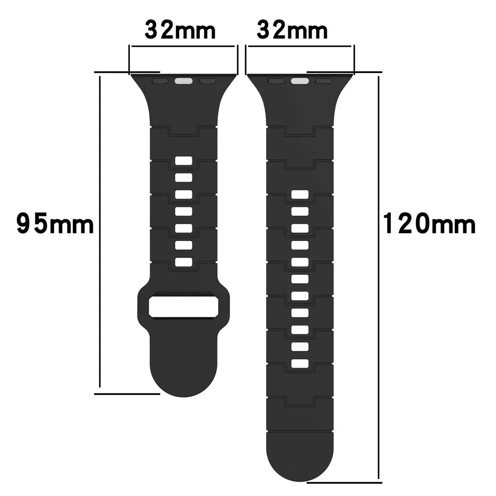 Watch Strap for Apple Watch Series 11 10 42mm / 9 8 7 41mm / SE3 SE2 SE 6 5 4 40mm / 3 2 1 38mm Solid Color Silicone Watch Strap - Red - 6