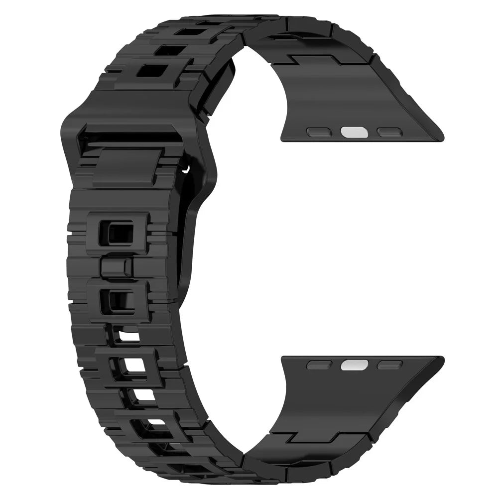 Watch Strap for Apple Watch Series 11 10 42mm / 9 8 7 41mm / SE3 SE2 SE 6 5 4 40mm / 3 2 1 38mm Silicone Electroplating Smartwatch Strap - Titanium Black - 2