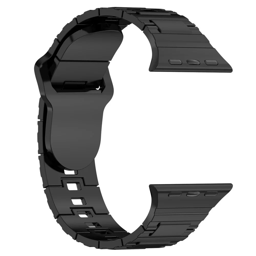 Watch Strap for Apple Watch Series 11 10 42mm / 9 8 7 41mm / SE3 SE2 SE 6 5 4 40mm / 3 2 1 38mm Silicone Electroplating Smartwatch Strap - Titanium Black - 3