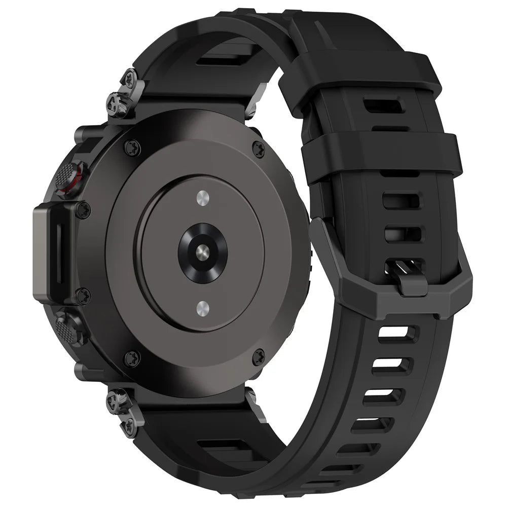 For Huami Amazfit T-rex Ultra A2142 Silicone Watch Strap Adjustable Wrist Band - Black - 3